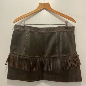 Banana Republic Dark Brown Leather Mini Skirt
